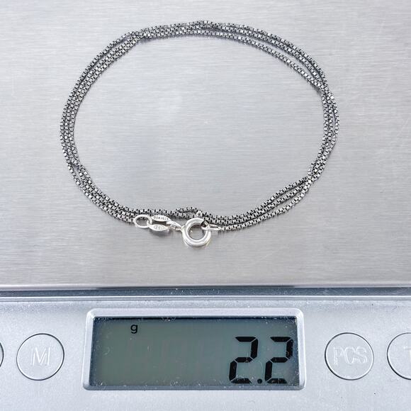 IBB Box Chain Necklace | Vintage Sterling Silver 925 | 20" - Picture 4 of 4